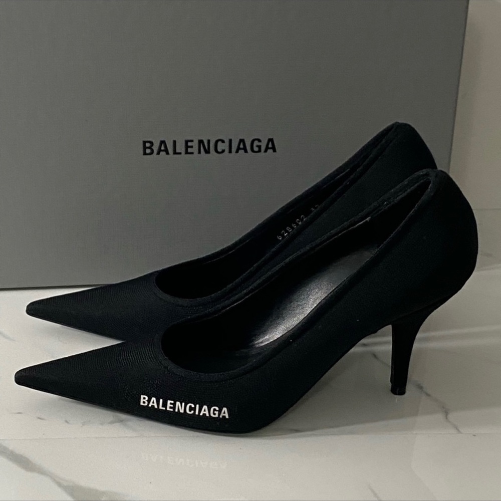 Balenciaga knife cut knit heels